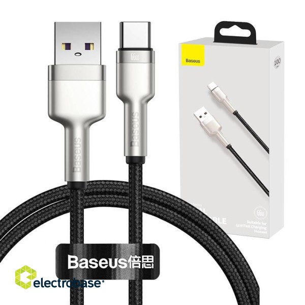 USB cable for USB-C Baseus Cafule, 66W, 1m (black) image 1
