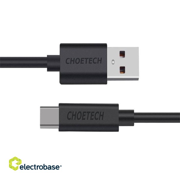 USB to USB-C cable Choetech AC0002, 1m (black) image 1