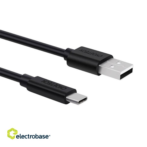USB to USB-C cable Choetech AC0002, 1m (black) paveikslėlis 2