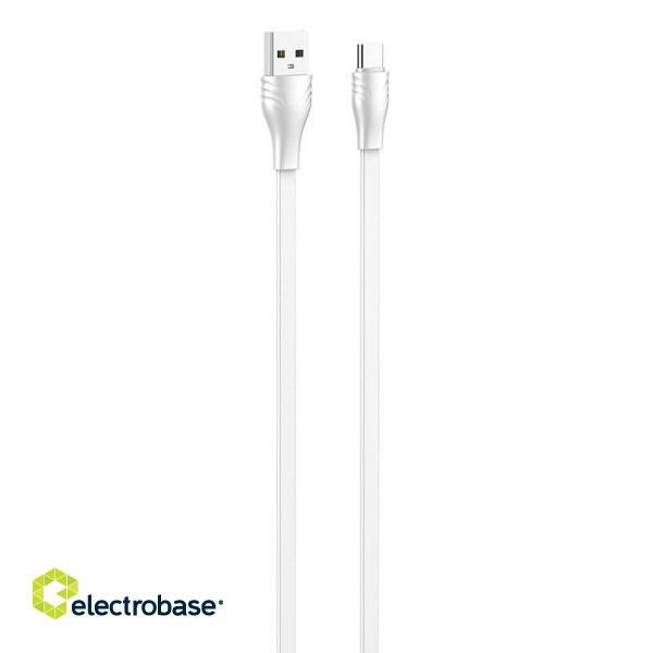 Cable USB to USB-C LDNIO LS553, 2.1A, 2m (white) image 3