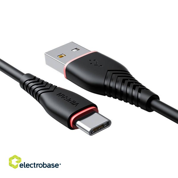 USB to USB-C cable Vipfan Anti-Break X01, 3A, 1m (black) фото 1