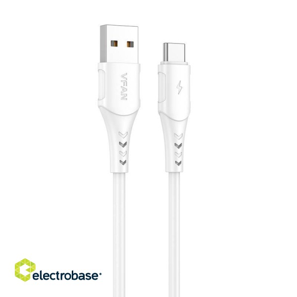 USB to USB-C cable Vipfan Colorful X12, 3A, 1m (white) image 1