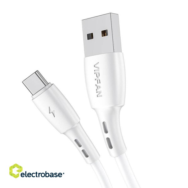 USB to USB-C cable VFAN Racing X05, 3A, 3m (white) image 1