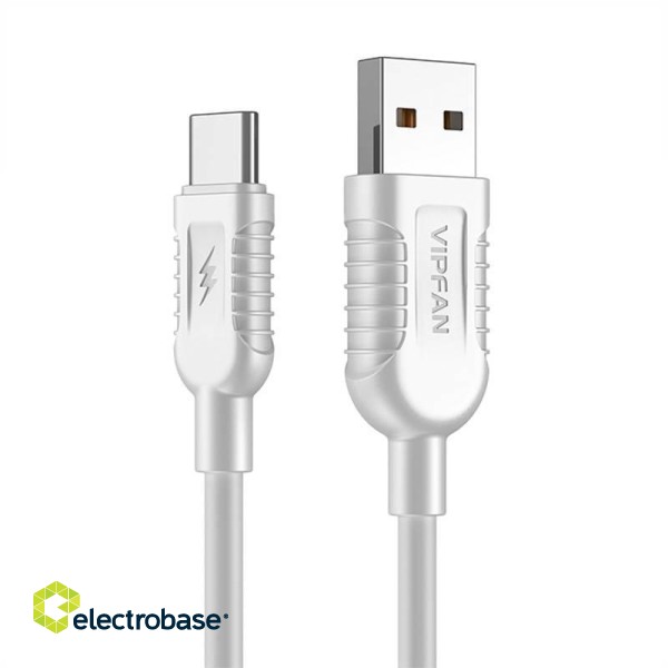 USB to USB-C cable VFAN X04, 5A, 1.2m (white)