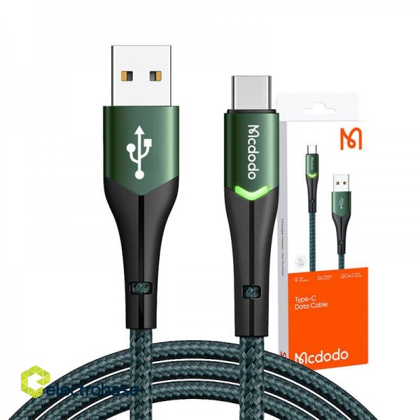 USB to USB-C Mcdodo Magnificence CA-7961 LED cable, 1m (green) фото 4