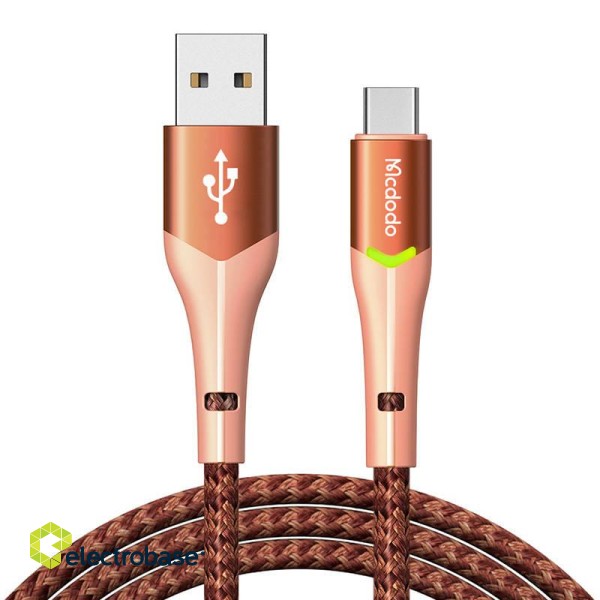 USB to USB-C Mcdodo Magnificence CA-7962 LED cable, 1m (orange) фото 1