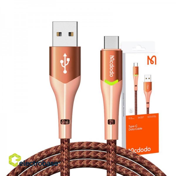 USB to USB-C Mcdodo Magnificence CA-7962 LED cable, 1m (orange) фото 4