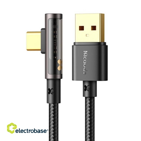 USB to USB-C Prism 90 degree cable Mcdodo CA-3380, 6A, 1.2m (black) фото 2