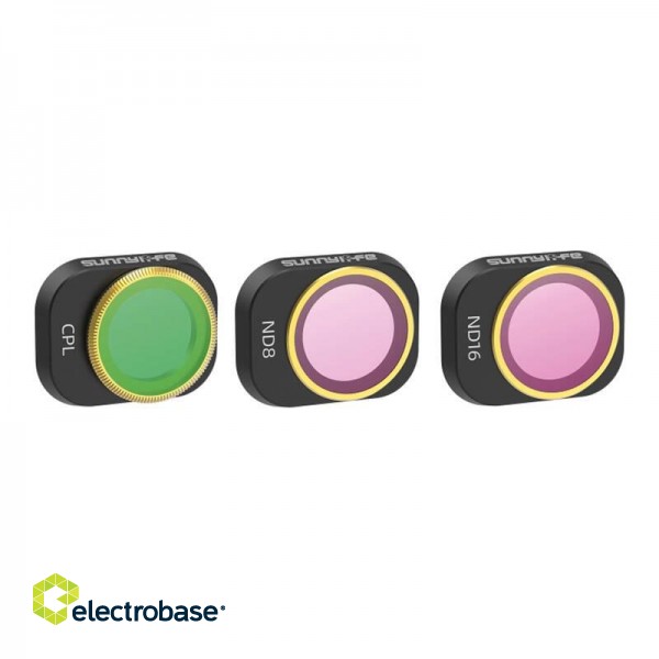 3 Lens Filters CP, ND8, 16 Sunnylife for DJI MINI 4 PRO фото 1