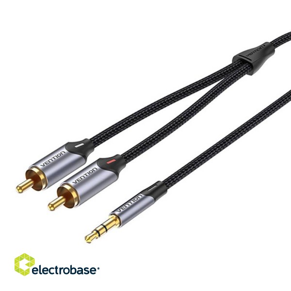 Cable Audio 2xRCA to 3.5mm Vention BCNBK 8m (grey)