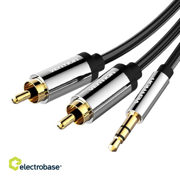 Cable Audio 3.5mm Male to 2x RCA Male Vention BCFBG 1.5m Black image 2
