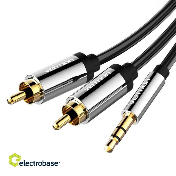 Cable Audio 3.5mm Male to 2x RCA Male Vention BCFBH 2m Black image 2