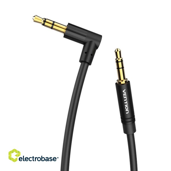 Cable Audio AUX 3.5mm to 90° 3,5mm Vention BAKBF-T 1m Black фото 1