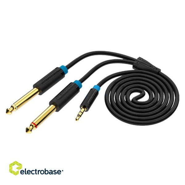 Audio Cable 3.5mm TRS to 2x 6.35mm Vention BACBH 2m (black) image 2