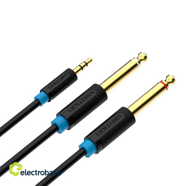 Audio Cable 3.5mm TRS to 2x 6.35mm Vention BACBH 2m (black) image 3