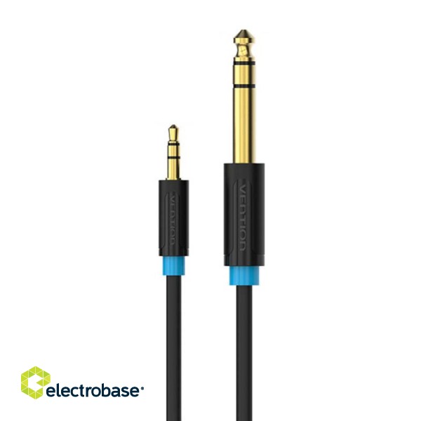 Audio Cable TRS 3.5mm to 6.35mm Vention BABBI 3m, Black paveikslėlis 1