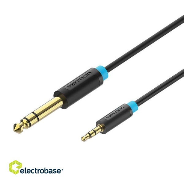 Audio Cable TRS 3.5mm to 6.35mm Vention BABBI 3m, Black paveikslėlis 2