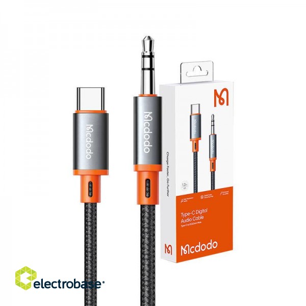 Cable Mcdodo CA-0820 USB-C to 3.5mm AUX mini jack, 1.2m (black) image 4
