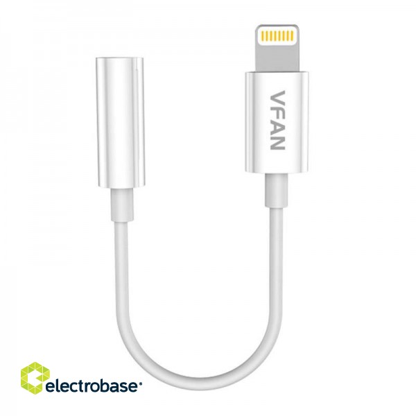 Cable Vipfan L07 Lightning to mini jack 3.5mm AUX, 10cm (white) фото 1