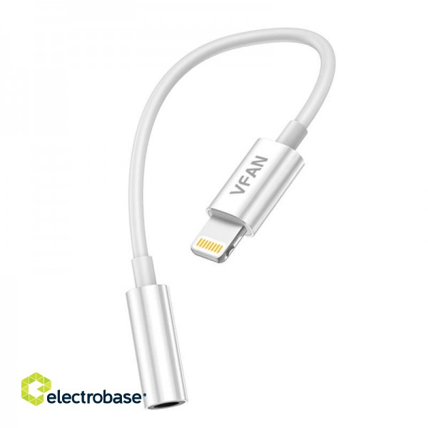 Cable Vipfan L07 Lightning to mini jack 3.5mm AUX, 10cm (white) фото 3