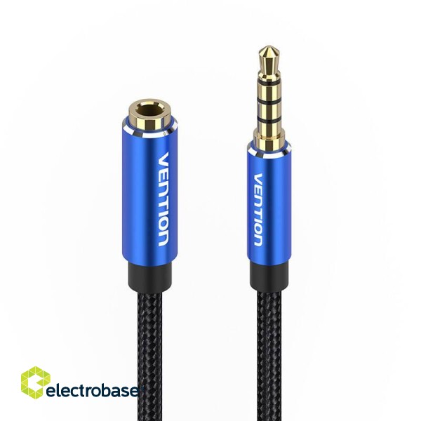 Cable Audio TRRS 3.5mm Male to 3.5mm Female Vention BHCLG 1,5m Blue фото 2
