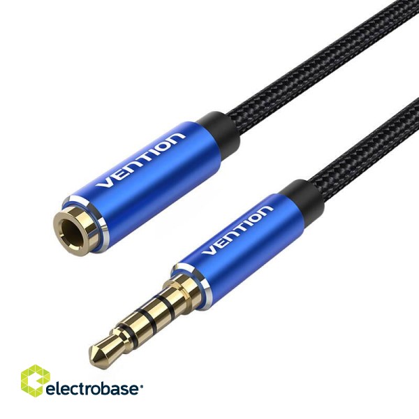 Cable Audio TRRS 3.5mm Male to 3.5mm Female Vention BHCLG 1,5m Blue фото 4