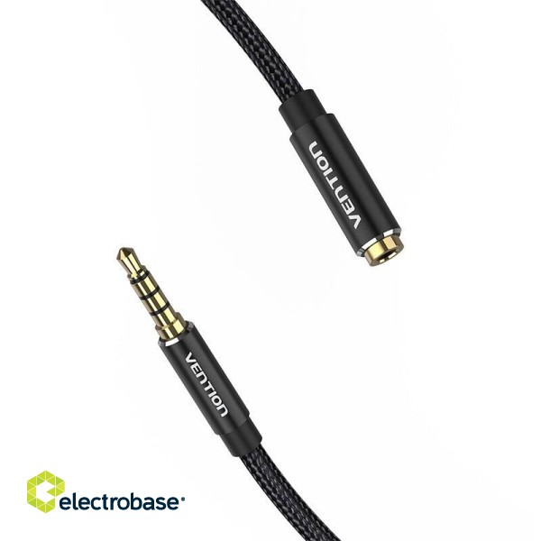 Cable Audio TRRS 3.5mm Male to 3.5mm Female Vention BHCBG 1,5m Black image 3