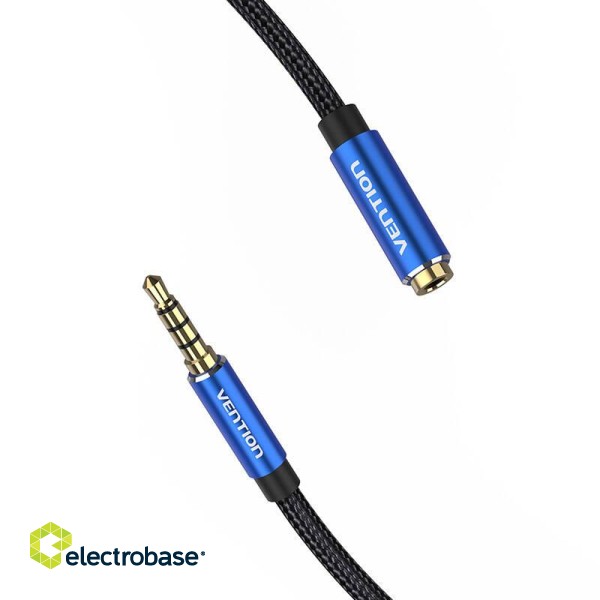 Cable Audio TRRS 3.5mm Male to 3.5mm Female Vention BHCLH 2m Blue image 3