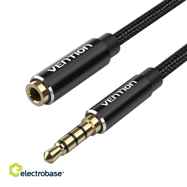 Cable Audio TRRS 3.5mm Male to 3.5mm Female Vention BHCBH 2m Black image 4
