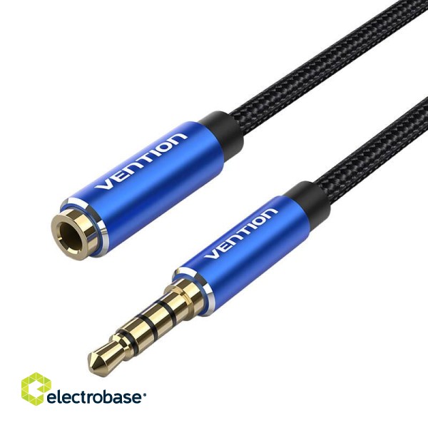 Cable Audio TRRS 3.5mm Male to 3.5mm Female Vention BHCLH 2m Blue paveikslėlis 4