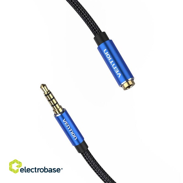 Cable Audio TRRS 3.5mm Male to 3.5mm Female Vention BHCLJ 5m Blue image 3
