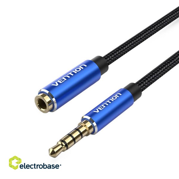 Cable Audio TRRS 3.5mm Male to 3.5mm Female Vention BHCLI 3m Blue paveikslėlis 4