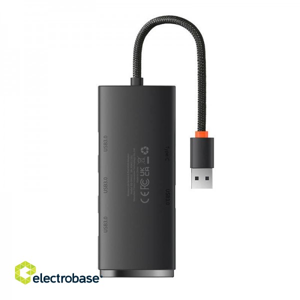 Baseus Lite Series Hub 4in1 USB to 4x USB 3.0, 25cm (Black) фото 2