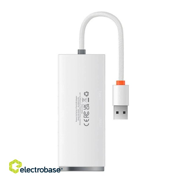 Baseus Lite Series Hub 4in1 USB to 4x USB 3.0, 25cm (White) фото 2