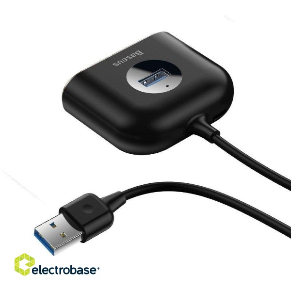 Baseus Square Round USB Adapter, HUB USB 3.0 to 1x USB 3.0 + 3x USB 2.0.1m (Black) image 6