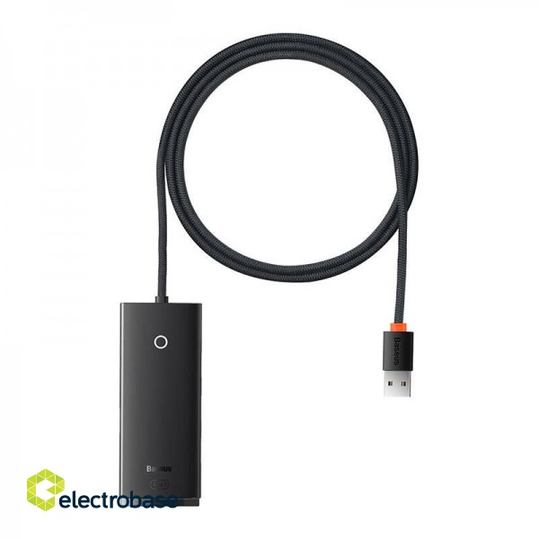 Hub 4in1 Baseus Lite Series USB to 4x USB 3.0, 1m (Black) фото 1