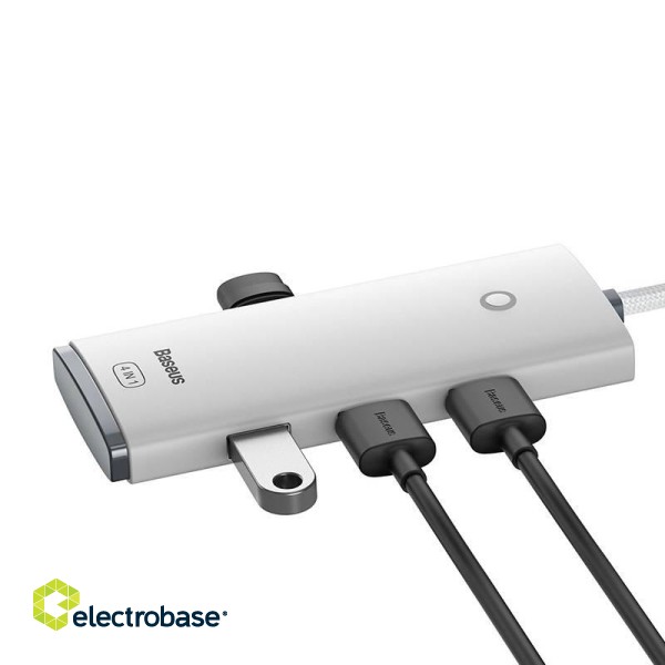 Baseus Lite Series Hub 4in1 USB-C to 4x USB 3.0 + USB-C, 25cm (White) image 6