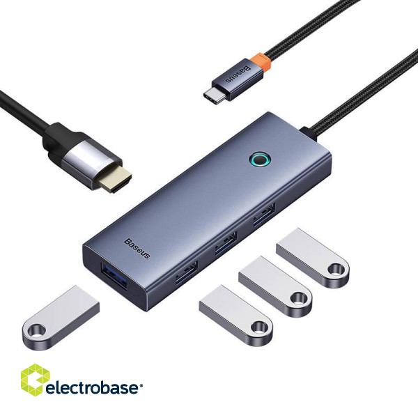 Docking station / adapter USB C plug - 2 types of connector (HDMI + 4x USB3.0) UltraJoy  BASEUS фото 2