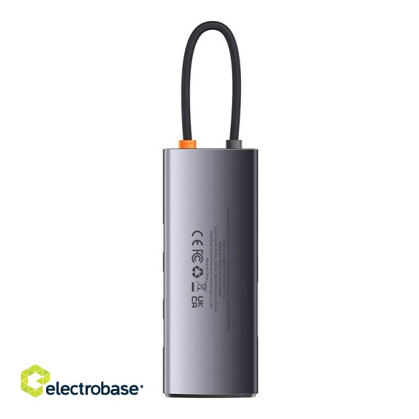Hub 6in1 Baseus Metal Gleam Series, USB-C to 3x USB 3.0 + USB-C PD +  microSD/SD image 3