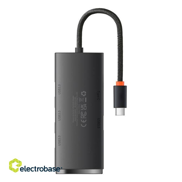 HUB  Adapter 4-Port USB-C Baseus OS-Lite 25cm (Black) image 3