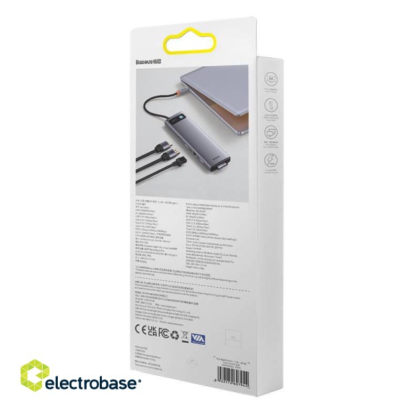 Hub USB-C 12in1 Baseus Metal Gleam Series Grey image 9