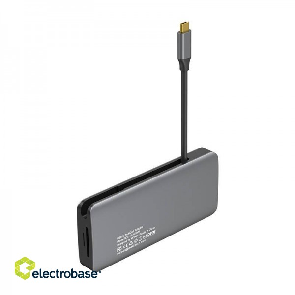 MOKiN 10 in 1 Adapter Hub USB-C to 3x USB 3.0 + USB-C charging + HDMI + 3.5mm audio + VGA + 2x RJ45 + Micro SD Reader (silver) image 2