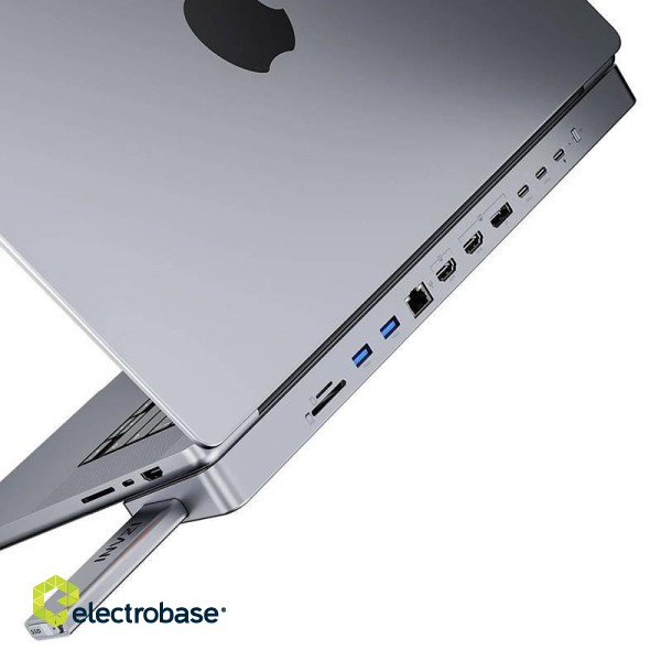 USB-C docking station / Hub for MacBook Pro 16" INVZI MagHub 12in2 with SSD tray (gray) image 2