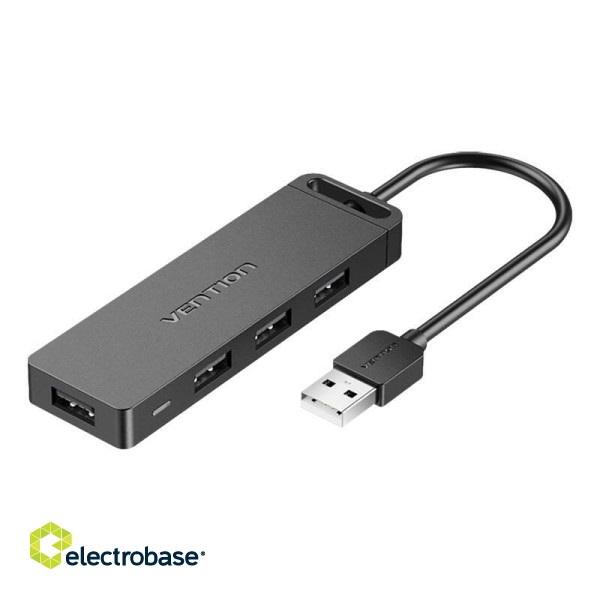 USB 2.0 4-Port Hub with Power Adapter Vention CHMBF 1m Black фото 2