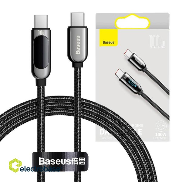 Baseus Display Cable USB-C to Type-C 100W 1m (black) image 1