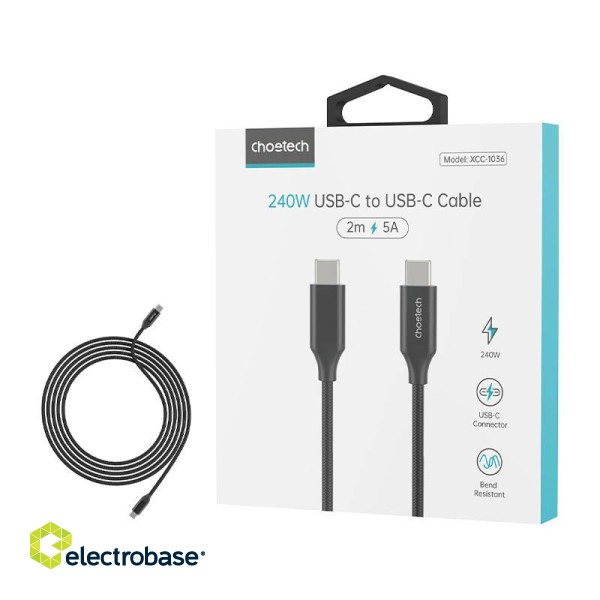 Cable USB-C do USB-C Choetech XCC-1036 240W 2m (black) image 3