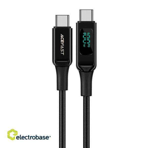 Cable USB-C to USB-C Acefast C6-03 with display, 100W, 2m (black) image 3