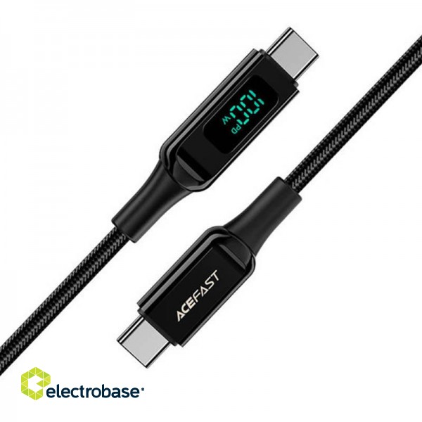 Cable USB-C to USB-C Acefast C6-03 with display, 100W, 2m (black) image 4