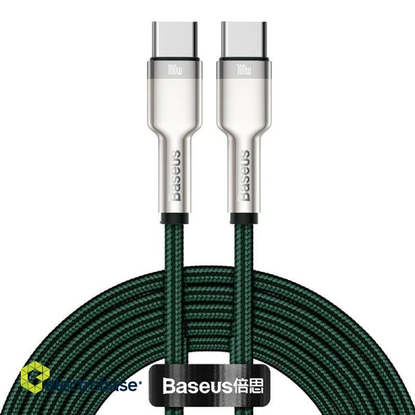Cable USB-C to USB-C Baseus Cafule, 100W, 2m (green) image 2