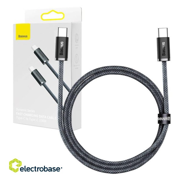 Cable USB-C to USB-C Baseus Dynamic Series, 100W, 1m (grey) image 1